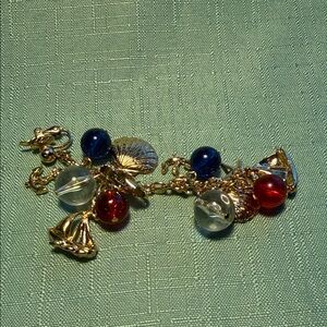 Trifari Vintage Gold and Multicolor clip on earrings